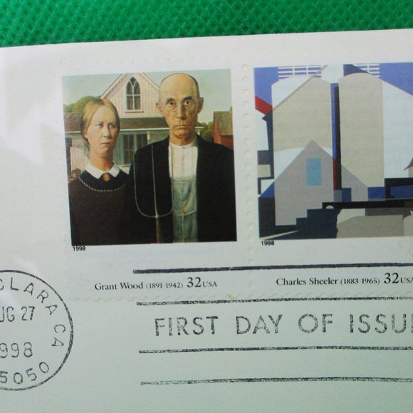 First Day Issue 1998 Stamp Grant Wood & Charles Sheeler Art-FS Never Displayed - Picture 6 of 10